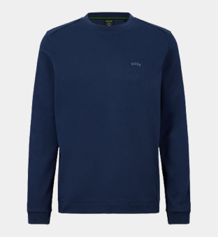 Hugo Boss Salbo Curved Sweatshirt Mens Navy