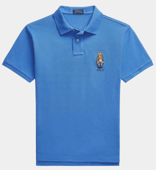 Ralph Lauren Bear Polo Shirt Mens Blue