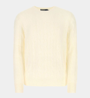 Ralph Lauren Cable Knit Jumper Mens Cream