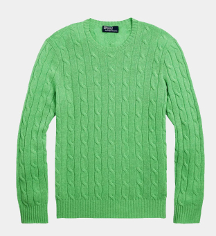 Ralph Lauren Cable Knit Jumper Mens Green