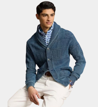Ralph Lauren Cardigan Mens Indigo Blue