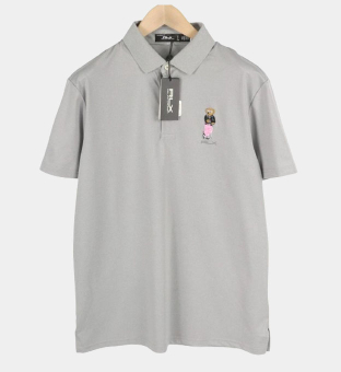 RLX Ralph Lauren Bear Golf Polo Shirt Mens Grey
