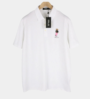 Ralph Lauren Airtech Gold Polo Shirt Mens White